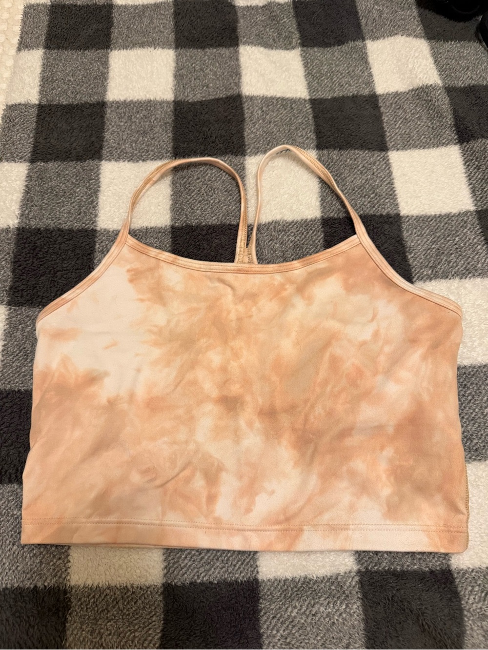 aerie Peach Tie-Dye Bandeau Bralette